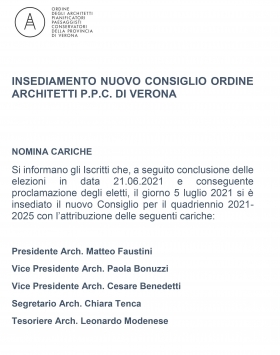 dall'Ordine Architetti PPC di Verona - LAIA