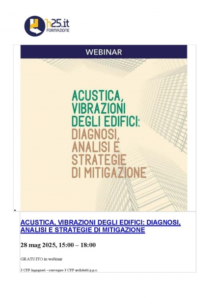 H25 formazione - webinar con cfp per architetti ed ingegneri - LAIA