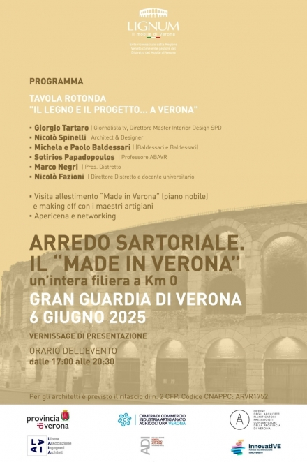 LIGNUM evento patrocinato da O.A.PPC VR e LAIA con cfp riconosciuti - LAIA