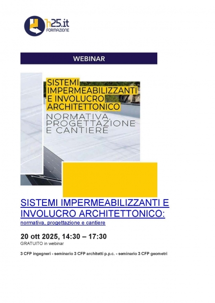 H25 formazione - webinar con cfp per ingegneri ed architetti - LAIA